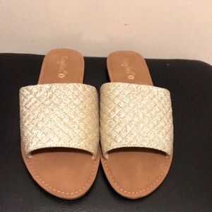 Gold Slip-On Sandals From Sunny Feet